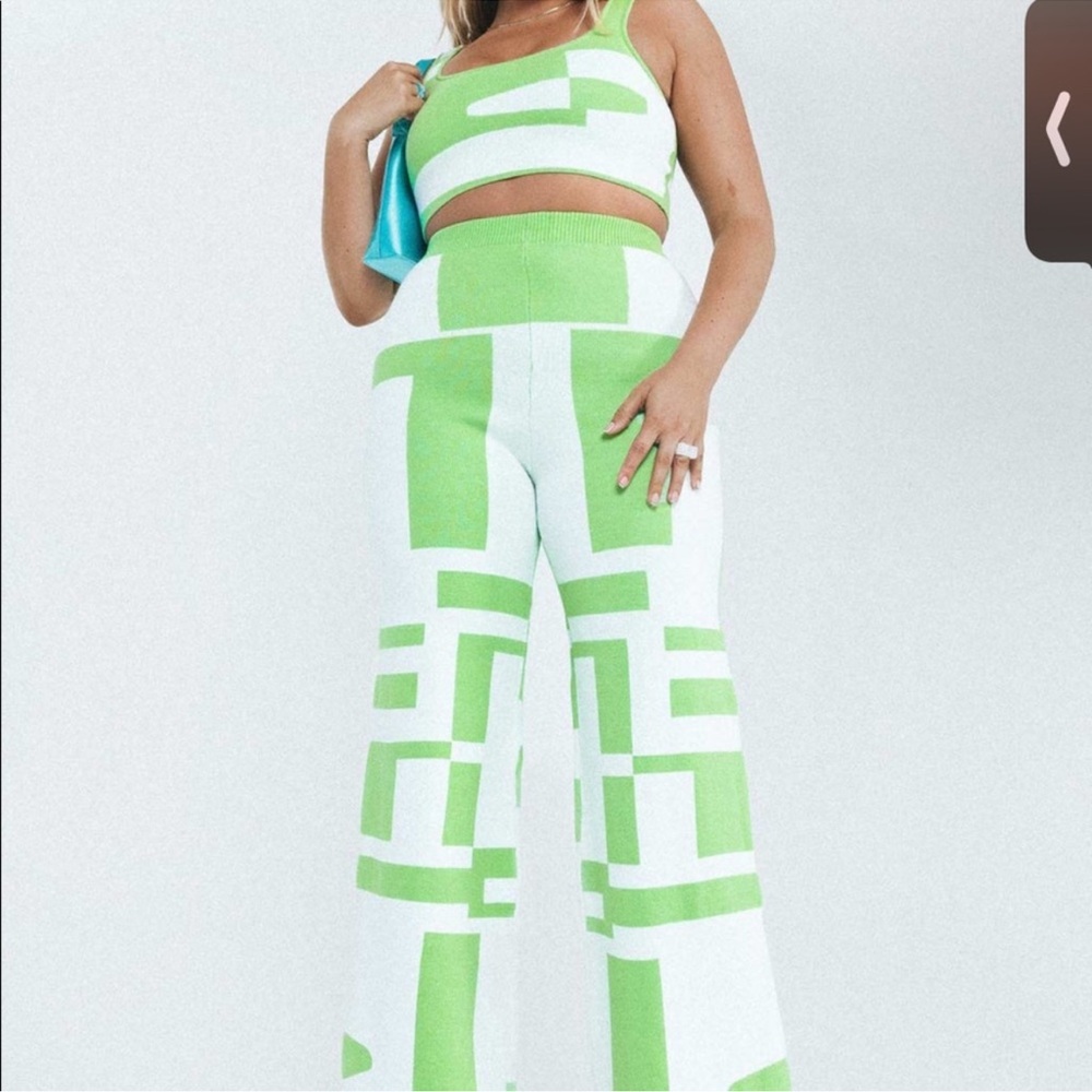 Princess Polly green geometric pant set